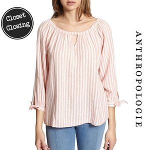 [Anthropologie] Summer Striped Peasant Blouse